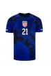 Fotbalové Dres Spojené státy Timothy Weah #21 Venkovní Oblečení MS 2022 Krátký Rukáv